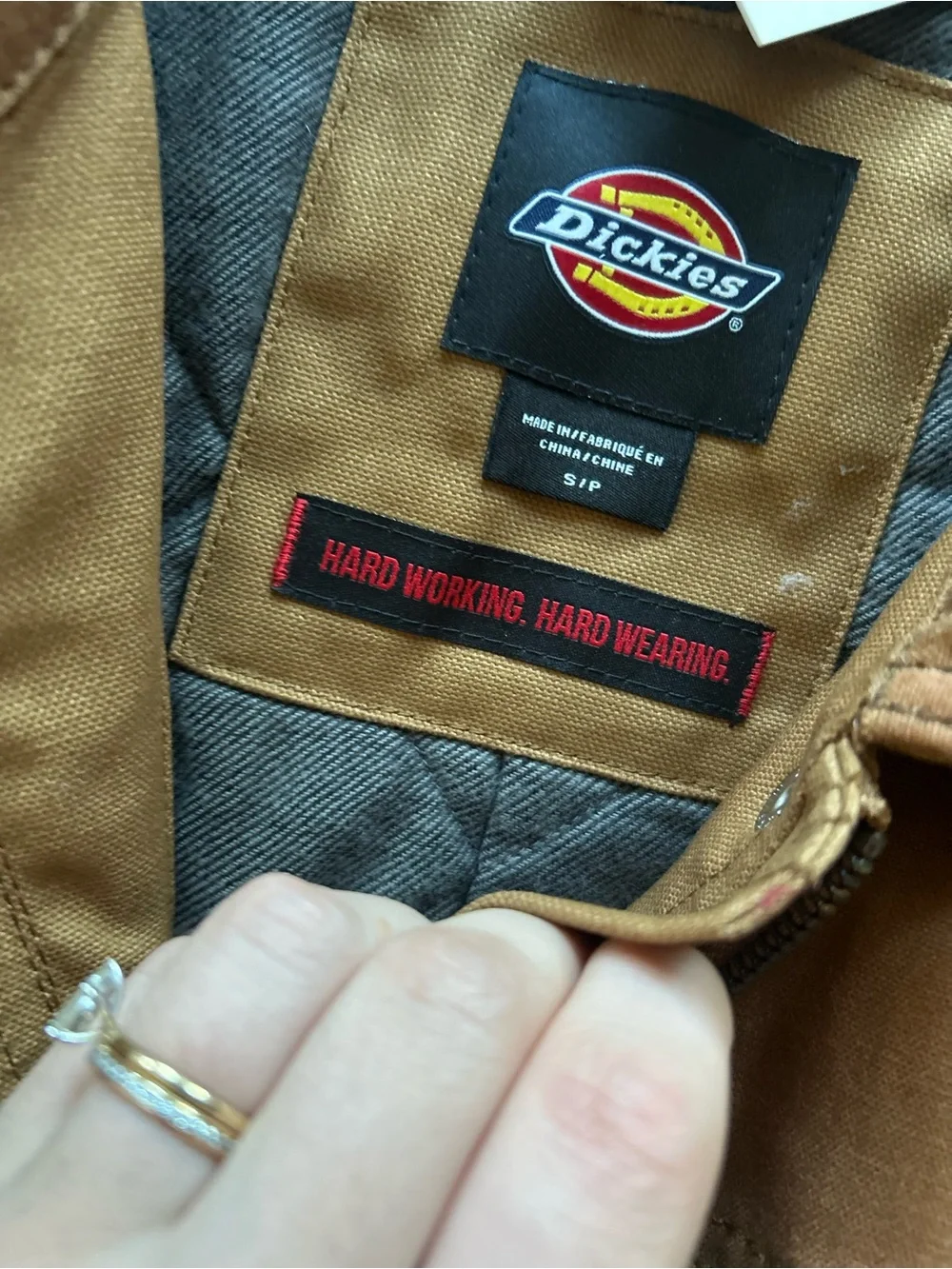 NWT Dickies brown tan women’s waxed canvas chores coat xl